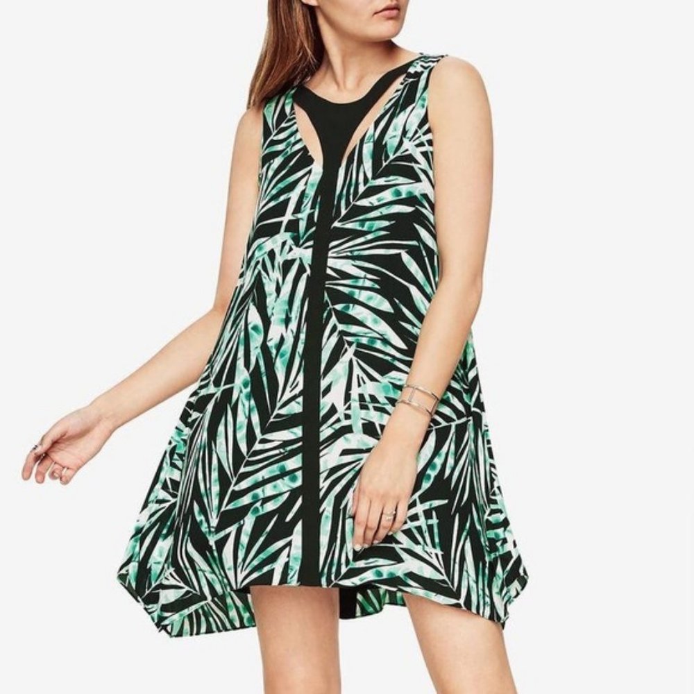 BCBGMaxazria Amelia Palms Asymmetrical Dress